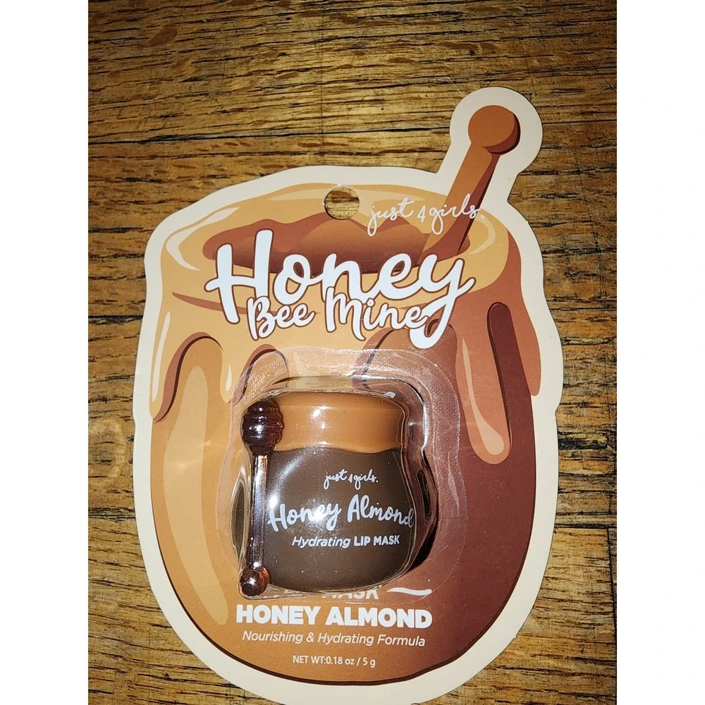 Just 4 Girls Honey Bee Mine Lip Mask bundle Set Sweet Nectar Vanilla Almond 3pk